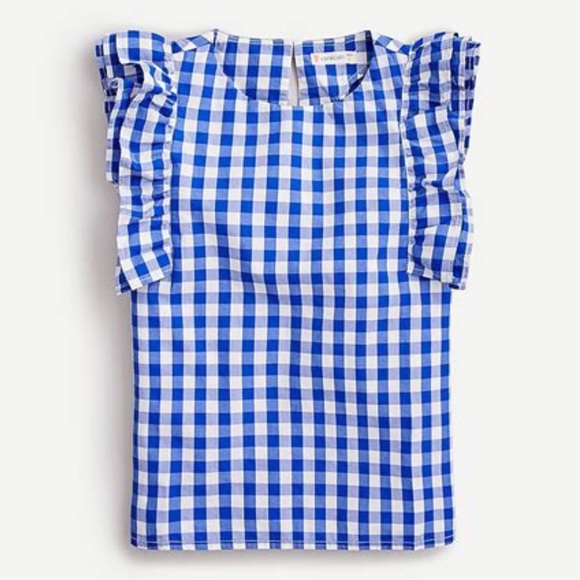 Crewcuts Other - Crewcuts Girl’s Sleeveless Ruffle Top Gingham 12